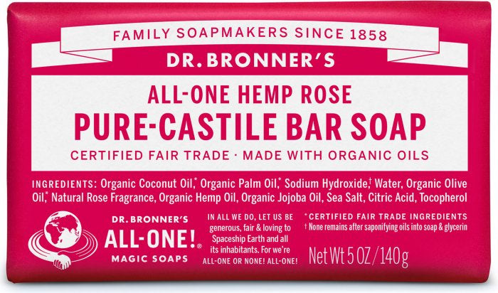 Dr Bronner Soap Bar Rose