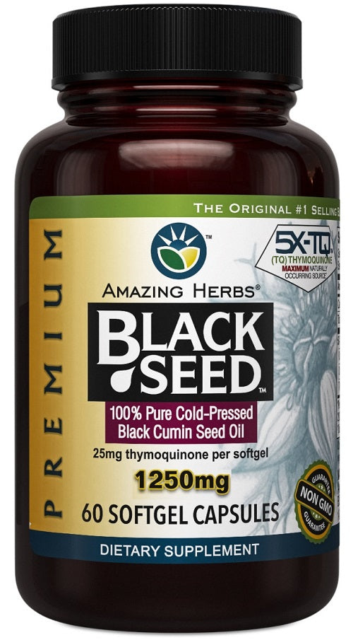 Amazing Herbs Premium Black Seed Oil 1250mg 60s