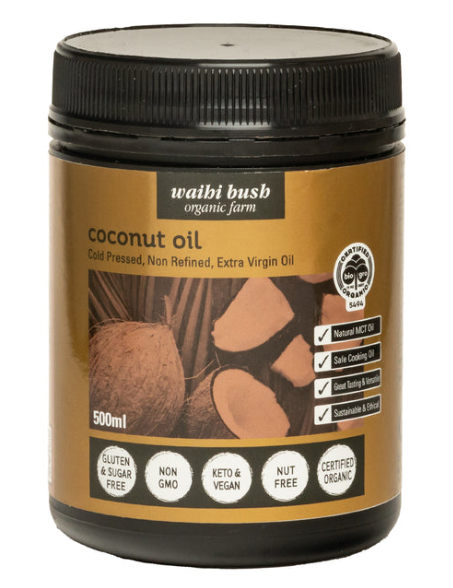 Waihi Bush Cold Pressed Coconut oil 500gm